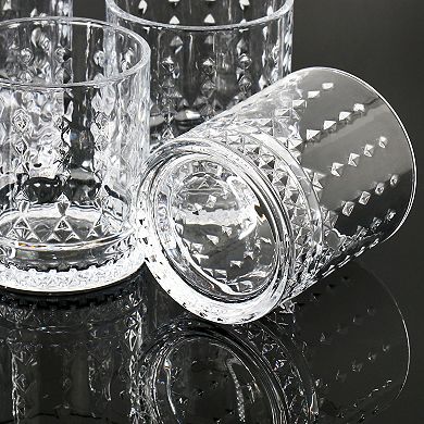 4 Piece 13 Ounce Teardrop Double Old-Fashioned Glass Set