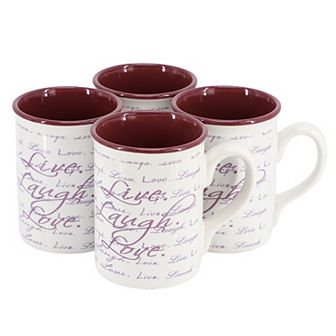 4 pc 16 Ounce Stoneware Mug Set in Purple