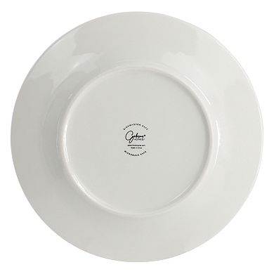 12 Piece Round Fine Ceramic Decorated Dinnerware Set in White