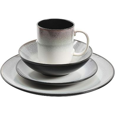 16 Piece Reactive Glaze Stoneware Dinnerware Set in Teal