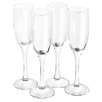 4 pc 6.4oz Fluted Champagne Glass Set