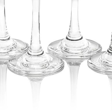 4 Piece 6.4oz Fluted Champagne Glass Set
