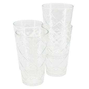 4 pc 16 Ounce Glass Tumbler Set