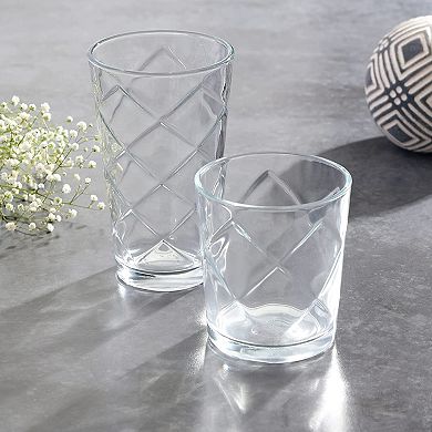 4 Piece 16 Ounce Glass Tumbler Set
