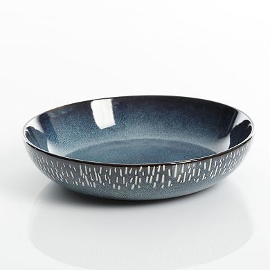 16-Piece Double Bowl Dinnerware Set, Cobalt