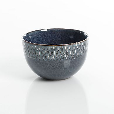 16-Piece Double Bowl Dinnerware Set, Cobalt