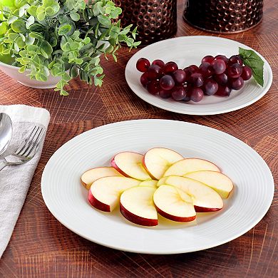 12 Piece Round Ceramic Dinnerware Set in White