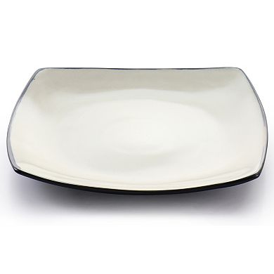 16 Piece Square Stoneware Dinnerware Set in Sand
