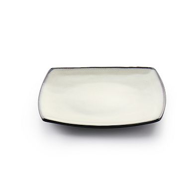 16 Piece Square Stoneware Dinnerware Set in Sand
