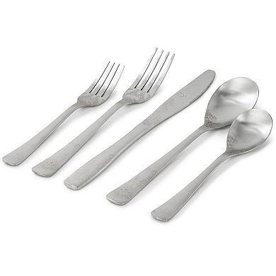 20 Piece Stainless Steel Flatware Set in Matte Silver