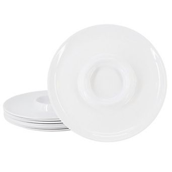 12 pc 12 Inch Round Melamine Chip and Dip Platter Set in White