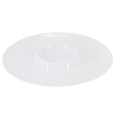 12 Piece 12 Inch Round Melamine Chip and Dip Platter Set in White