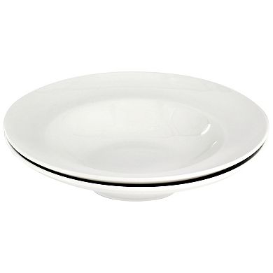 2 Piece Fine Ceramic 20oz Entree Bowl Set in White