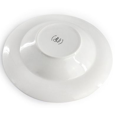 2 Piece Fine Ceramic 20oz Entree Bowl Set in White