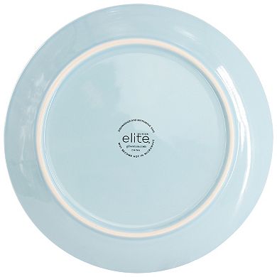 16 Piece Round Stoneware Dinnerware Set in Aqua