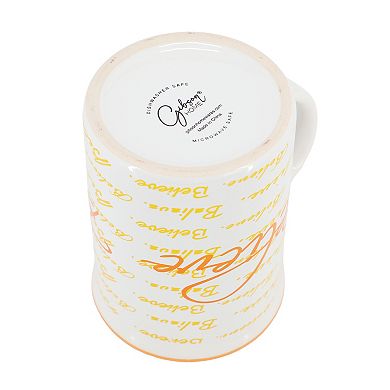 4 Piece 16 Ounce Stoneware Mug Set in Orange