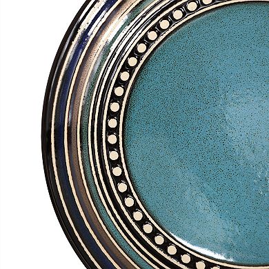 16 Piece Double Bowl Dinnerware Set - Blue