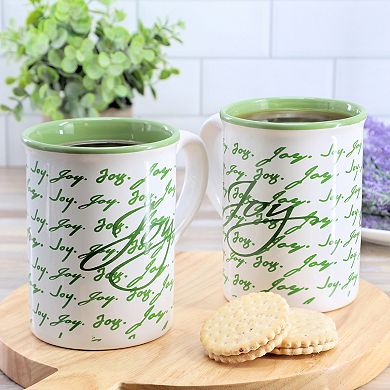 4 Piece 16 Ounce Stoneware Mug Set in Green