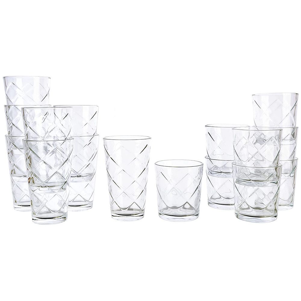 16 Piece Glassware Drinkware Set