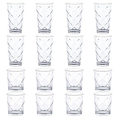 16 Piece Glassware Drinkware Set
