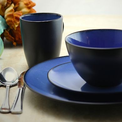 Round 16-Piece Dinnerware Set, Blue