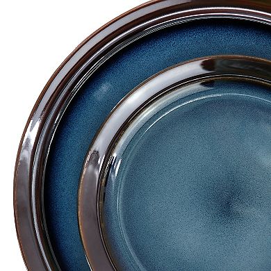 16 Piece Reactive Glaze Stoneware Dinnerware Set in Blue