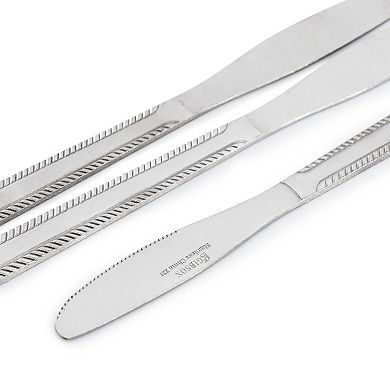 3 Piece Stainless Steel Dinner Knife Flatware Set in Silver