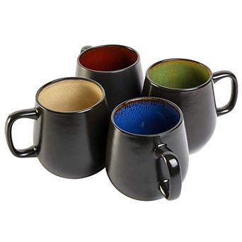 4 pc 20 Ounce Stoneware Mug Set in Assorted Colors