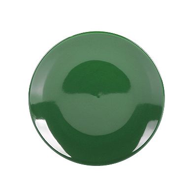 12 Piece Round Stoneware Dinnerware Set in Hunter Green