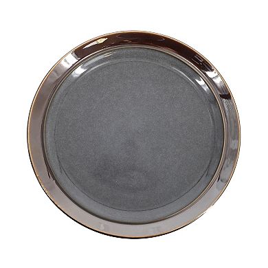 16 Piece Stoneware Reactive Glaze Dinnerware Set in Grey
