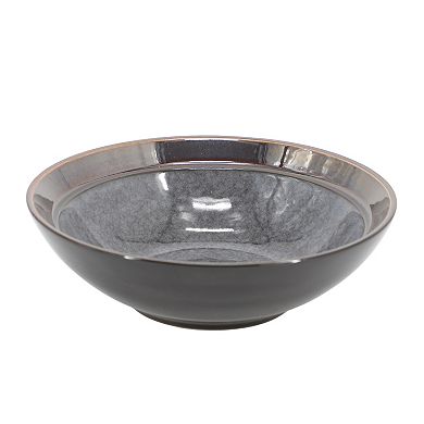 16 Piece Stoneware Reactive Glaze Dinnerware Set in Grey