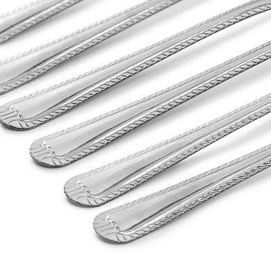 6 Piece Stainless Steel Dinner Fork Flatware Set in Silver