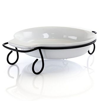 2 pc Stoneware Bakeware with Metal Rack