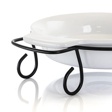 2 Piece Stoneware Bakeware with Metal Rack