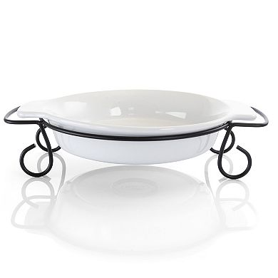 2 Piece Stoneware Bakeware with Metal Rack