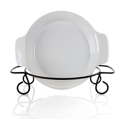 2 Piece Stoneware Bakeware with Metal Rack