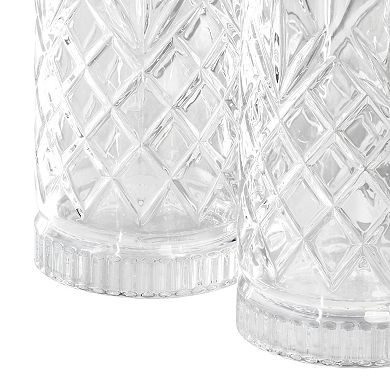 4 Piece 16 Ounce Diamond Glass Tumbler Set