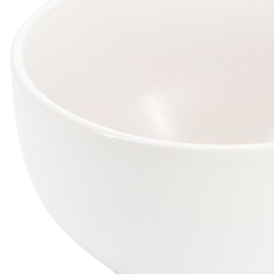 12 Piece Round Stoneware Dinnerware Set in White