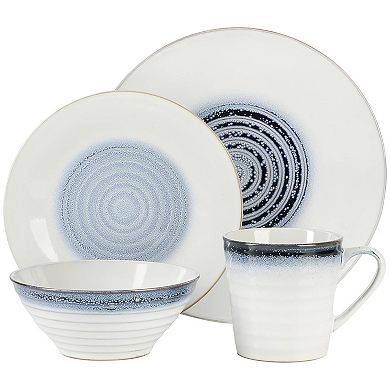 16 Piece Stoneware Dinnerware Set in Blue