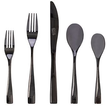 20 pc Black Stainless Steel Flatware Set