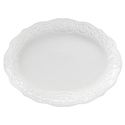18.75 x 14 Inch Durastone Oval Platter in White