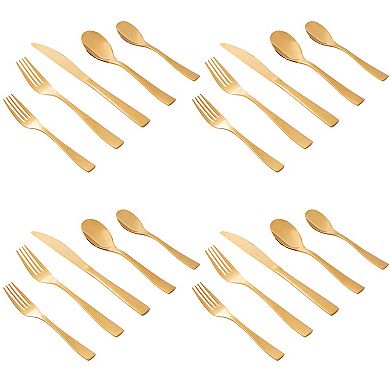 20 Piece Gold Stainless Steel Flatware Set