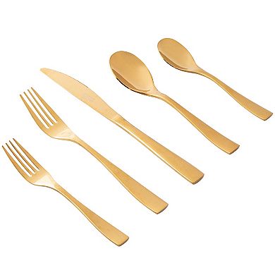 20 Piece Gold Stainless Steel Flatware Set