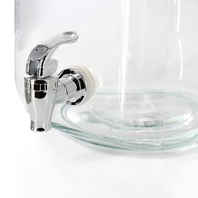 1.3 Gallon Glass Beverage Dispenser with Rope Handle