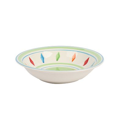 12 Piece Hand Painted Durastone Dinnerware Set in Green