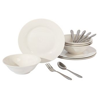 16 pc Fine Certamic Dinnerware Set in White