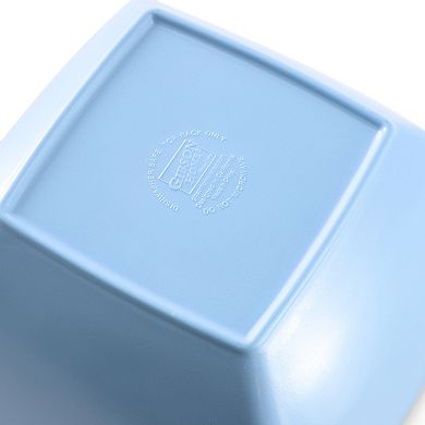 4 Piece 6 Inch Square Melamine Dinner Bowl Set in Assorted Blue