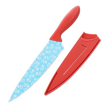 3 Piece Cutting Board and Knife Set in Red and Blue