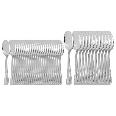 87 Piece Stainless Steel Flatware and Serving Utensil Set in Silver
