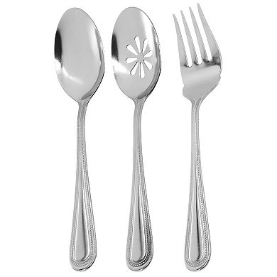 87 Piece Stainless Steel Flatware and Serving Utensil Set in Silver